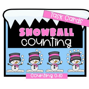 Winter Snowball Counting Task Cards, Counting, Solve The Room