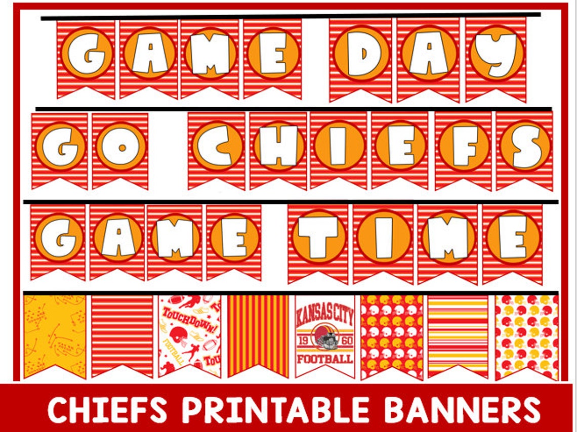 Chiefs Banner, Chiefs Super Bowl Banner, Printable Super Bowl Banner ...