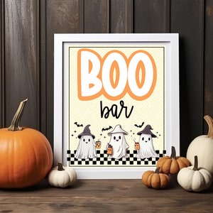 Boo Bar Sign, Instant Download Halloween Sign, Halloween Party Sign, Bar Sign