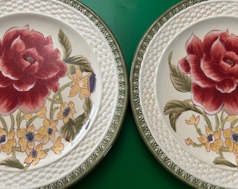 Raymond Waites Botanica Floral Dinner Plates; Certified International, 10 3/4", (Set of 2)