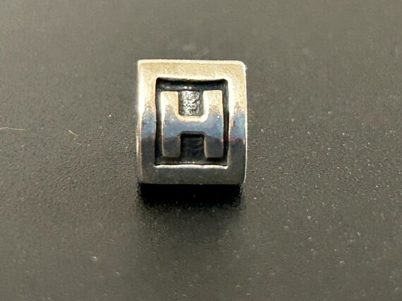 Pandora Sterling Triangle Block Initial Letter "H… - image 2