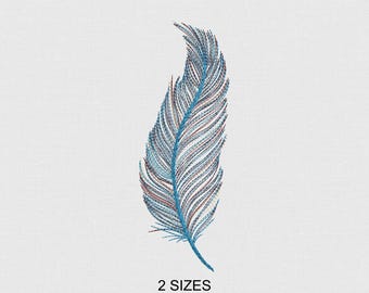 Feather Machine Embroidery Design: 2 Sizes (Digital Download)