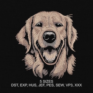 Hond machineborduurwerk ontwerpen - puppy machineborduurpatroon - hond gezicht digitaal borduurbestand - 5 maten - huisdierliefhebber naaiontwerp