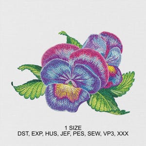 Adorable Violets Flowers Machine Embroidery Design - 1 size - Digital Embroidery File - Instant Download