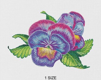 Adorable Violets Flowers Machine Embroidery Design - 1 size - Digital Embroidery File - Instant Download