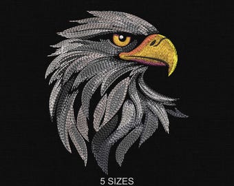 Eagle Embroidery Design: Bird Portrait Machine Embroidery Pattern (5 Sizes) (Digital Download)