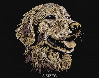 Elegant Golden Labrador Retriever Dog Machine Embroidery Design - 3 sizes - Digital Embroidery File - Instant Download