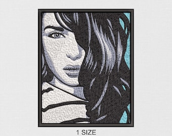 Girl Machine Embroidery Design - Girl Face Embroidery Applique - 1 size - Digital Embroidery File - Instant Download Pes