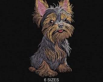 Yorkshire Terrier Embroidery Design: Puppy Machine Embroidery (PES) (Digital Download)