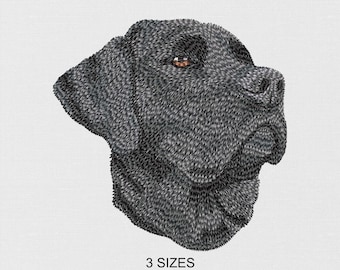 Black Labrador Embroidery Design: Pet Sewing Pattern (Digital Download)