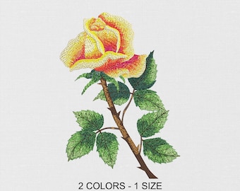 Rose Flower Machine Embroidery Design: Applique (Digital Embroidery File)