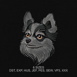 Cute Dog Embroidery Design - Dog Face Machine Embroidery Pattern - Pet Portrait Digital Embroidery File - 6 Sizes - Instant Download