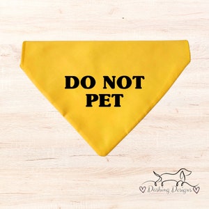 Nervous/Anxious bright yellow bandana for Dog Pet Do Not Pet