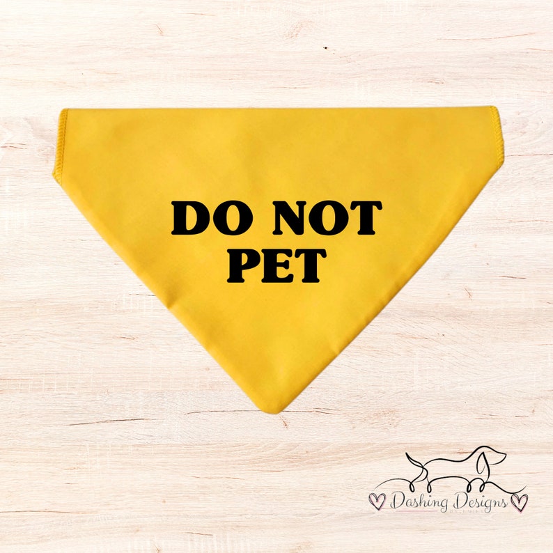 Nervous/Anxious bright yellow bandana for Dog Pet Do Not Pet