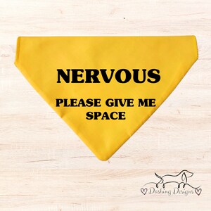 Nervous/Anxious bright yellow bandana for Dog Pet Nervous