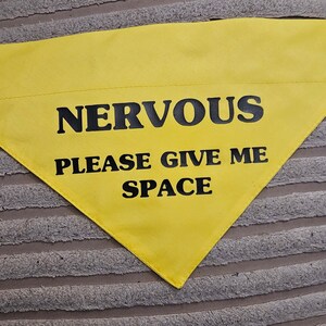 Nervous/Anxious bright yellow bandana for Dog Pet image 7