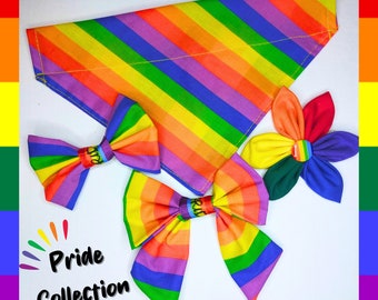 New Dog Bow Tie Bandana Sailor Bow, Flower, ACCESSORY Pride Rainbow Elastic band