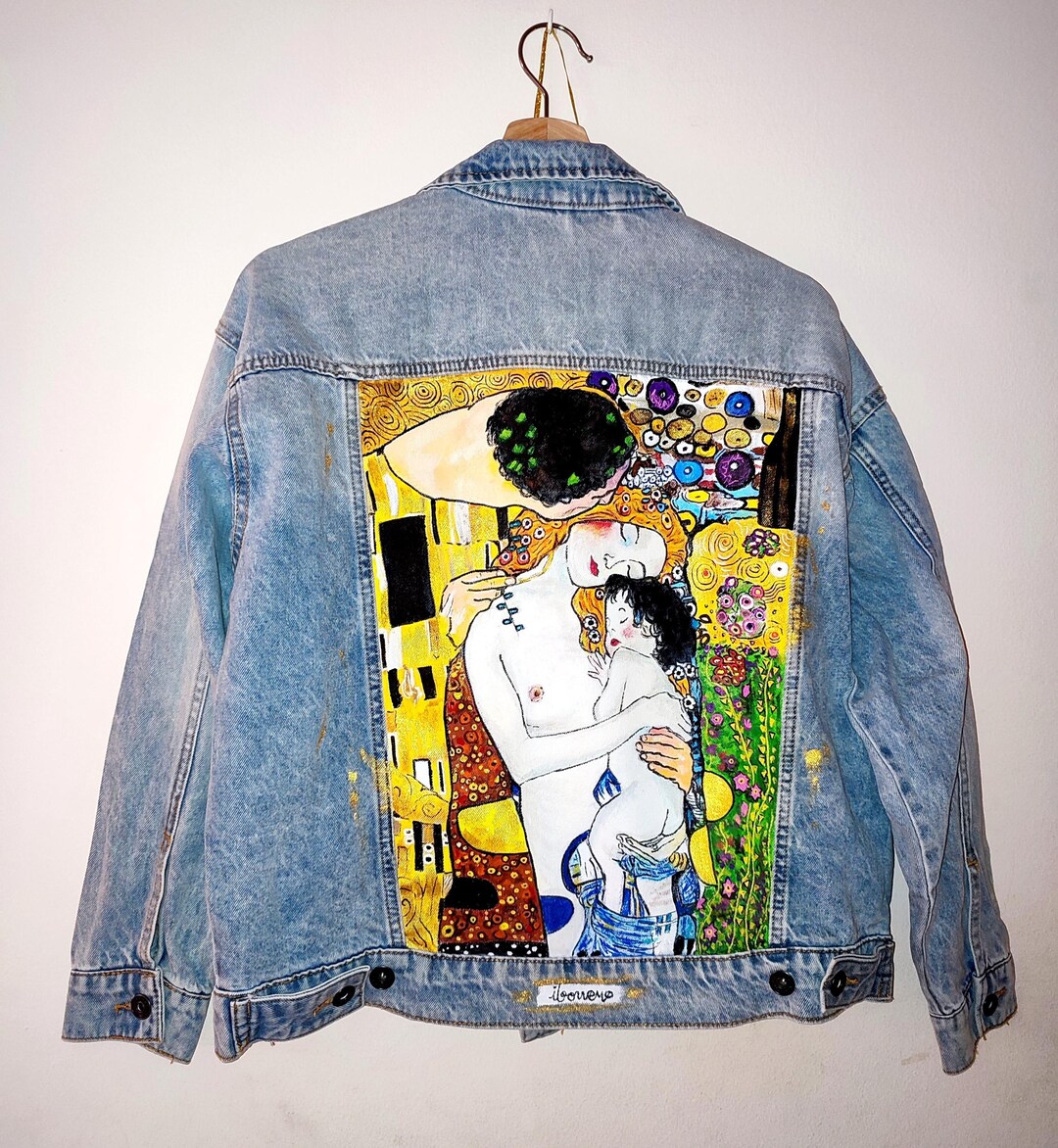 Hand-painted Custom Denim Jacket | Personalized Family Portrait Jean ...