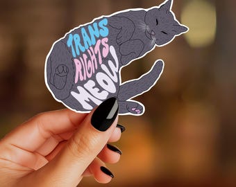 Pegatina mate "Trans Rights Meow"