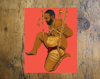 Cada cuerpo es un cuerpo de cuerda, impresión artística de una gran anciana
