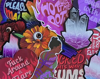Elige 5 pegatinas / Paquete de pegatinas de terror gótico queer y naturaleza / Paquete de pegatinas de vinilo impermeables para portátil