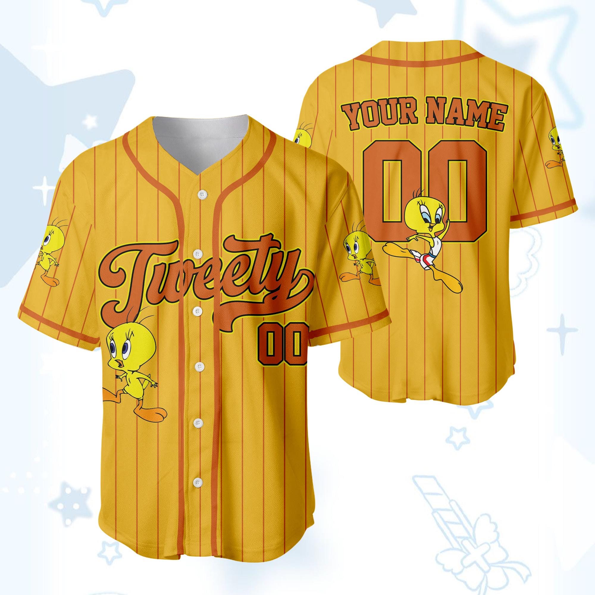 Discover Custom Tweety Bird Collection Baseball Jersey, Custom Tweety Jersey Shirt, Tweety Birthday Gift, Disney Baseball Team Outfit