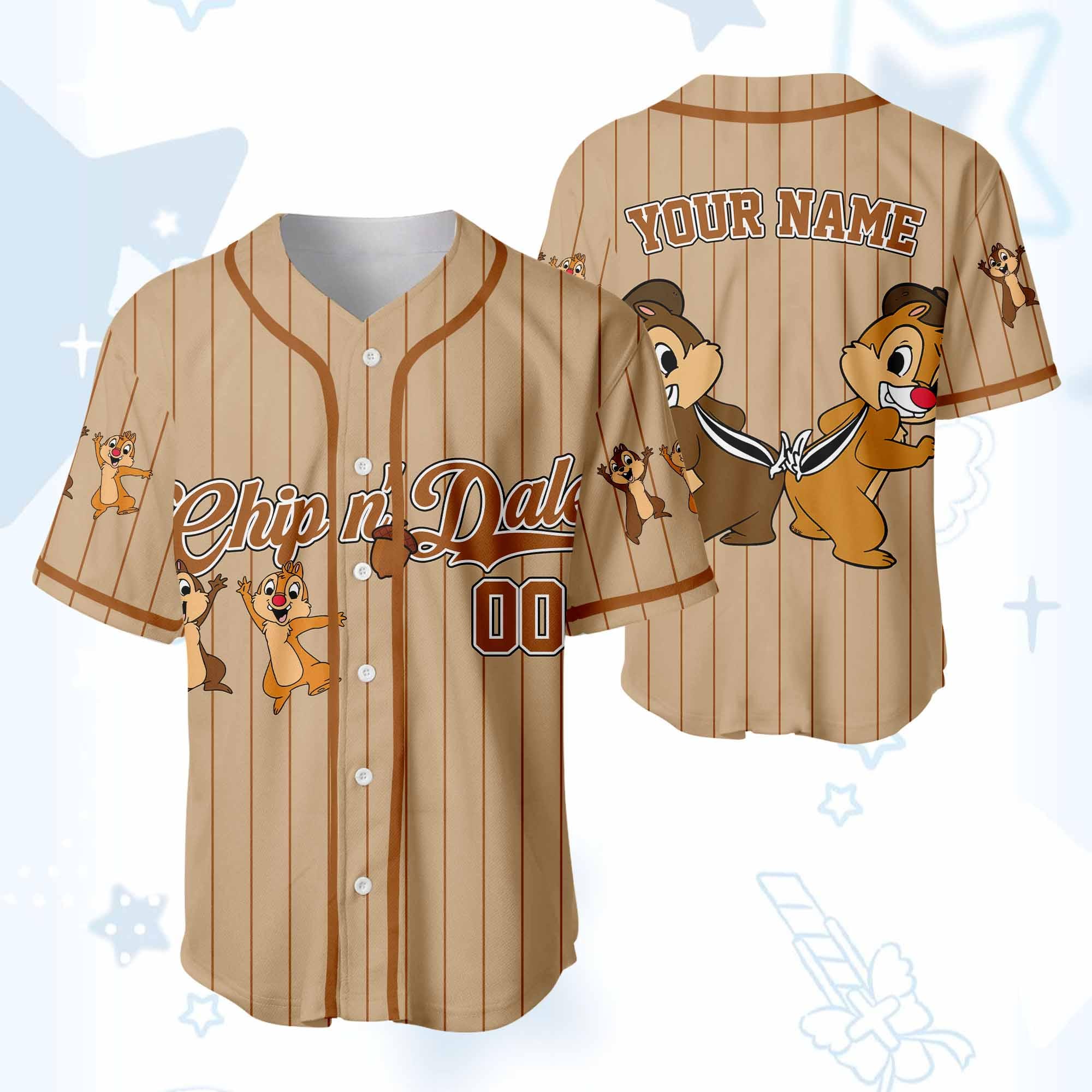 Discover Custom Chip and Dale Collection Baseball Jersey, Disney Chip and Dale Jersey Shirt, Disneyland Baseball Team Outfit, Disney Birthday Gift