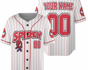 Personalize Spidey And His Amazing Friends Cute White Color, Custom Spider Verse Baseball Jersey Team, Baseball Team Outfit