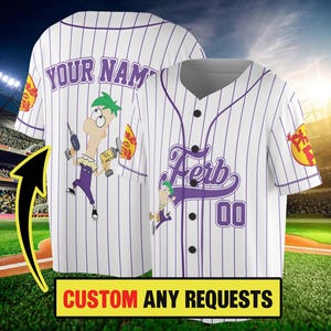 Custom Phineas And Ferb Perry The Platypus Baseball Jersey, Perry Birthday Jersey, Phineas And Ferb Disney Family Shirts, Funny Perry Shirt