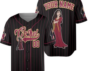 Spersonalizowana kolekcja baseballowa złoczyńców na Halloween, spersonalizowana koszulka baseballowa z wizerunkiem Złej Królowej Urszuli Cruelli na Halloween dla całej rodziny