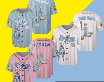 Camiseta de béisbol personalizada de Toy Story, colección Bo Peep, para niños, jóvenes y adultos. Traje de equipo de Pixar Toy Story, regalo para fanáticos.
