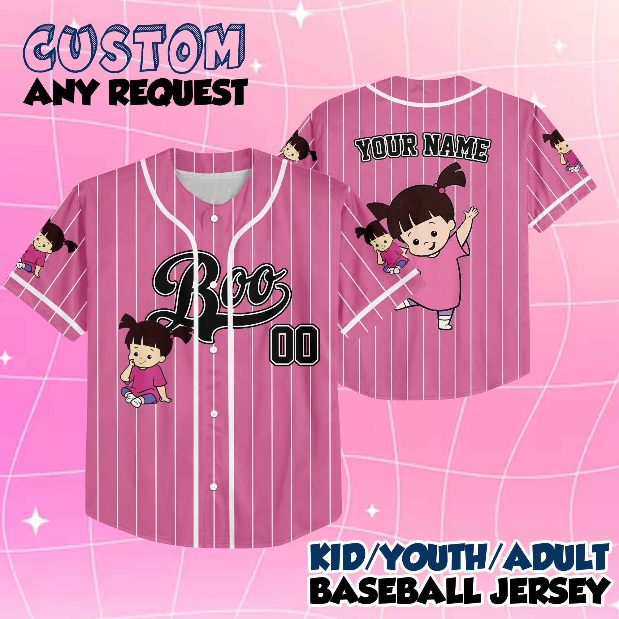 Discover Custom Disney Monster Inc James Sullivan Cyan Collection Baseball Jersey, Birthday Gift Family, Disney Matching Jersey