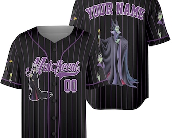 Spersonalizowana kolekcja baseballowa złoczyńców na Halloween, spersonalizowana koszulka baseballowa z wizerunkiem Złej Królowej Urszuli Cruelli na Halloween dla całej rodziny