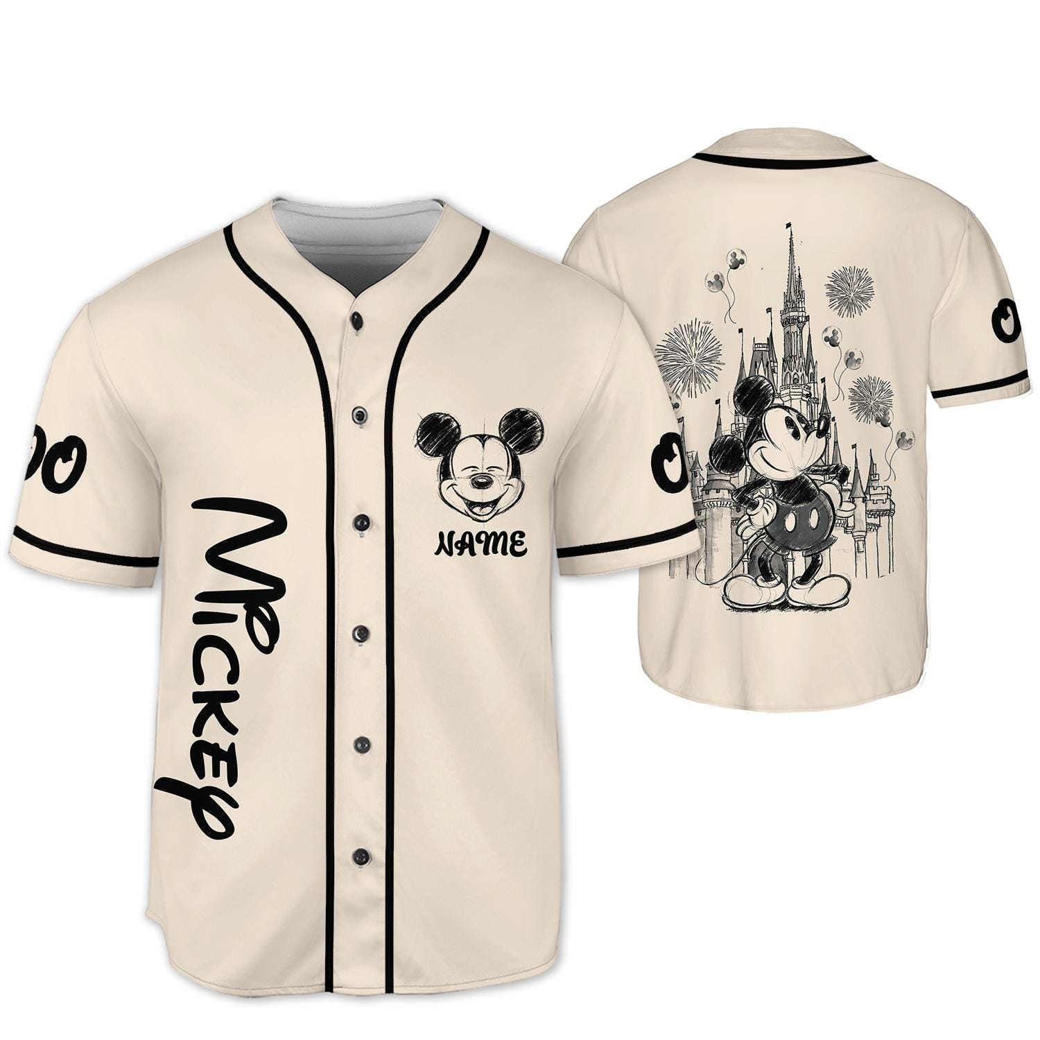 Discover Mickey & Co 1928 Retro Characters Baseball Jersey, Vintage Mickey And Friends Custom Disneyland Jersey, Disney Birthday, Gift for Disney Fan