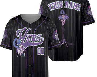 Spersonalizowana kolekcja baseballowa złoczyńców na Halloween, spersonalizowana koszulka baseballowa z wizerunkiem Złej Królowej Urszuli Cruelli na Halloween dla całej rodziny