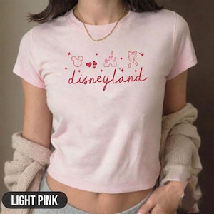 Baby Tee Crop Tank, Coquette bow WDW Tank Top, Vintage Disneyland Tee, Disney Family Trip Shirt, Retro Disney Tee