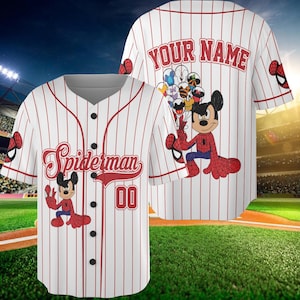 Camiseta de béisbol personalizada de Spiderman, camiseta de Disney personalizada para niños, jóvenes y adultos, camiseta de Spiderman para cumpleaños.