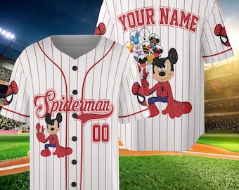 Camiseta de béisbol personalizada de Spiderman, camiseta de Disney personalizada para niños, jóvenes y adultos, camiseta de Spiderman para cumpleaños.
