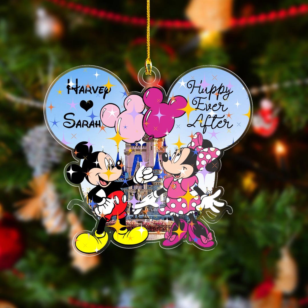 Personalized Disney Wedding Ornament, Mickey and Minnie Wedding