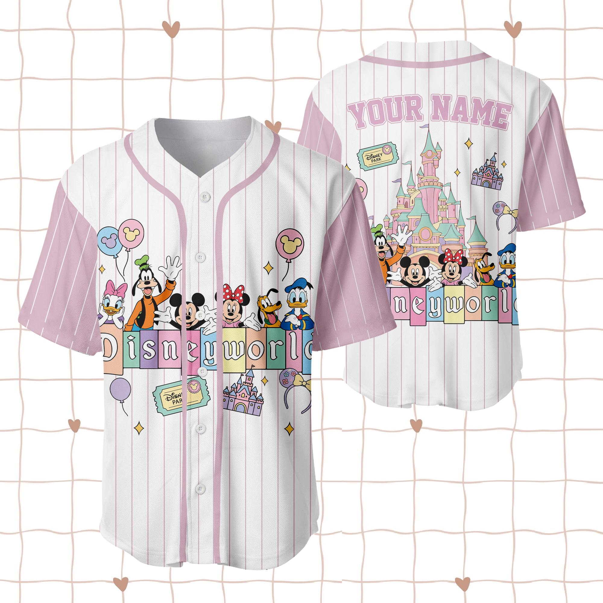 Discover Personalized Disney Magic Baseball Jersey, Cartoon Castle Theme Park Shirt, Custom Family Vacation Jersey, Theme Park Shirt