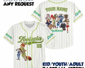 Camiseta de Zootopia, camiseta de béisbol de Zootopia de Disney, cosplay de la película Zootopia, camisetas familiares de Disney, camiseta de Disney World