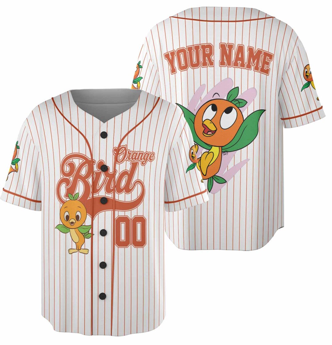 Custom Orange Bird Baseball Jersey, Funny Summer Bird Epcot Park, WDW ...
