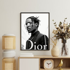 Dior giclee stretched canvas wall art by Sigridm sz  16''by16'' black white