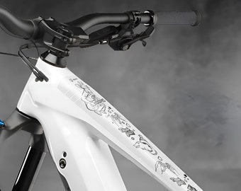 Protecteur de cadre pour vélo électrique par Wicked Velo Stickers de protection pour vélo Protection du cadre intégral Stickers en matériau premium