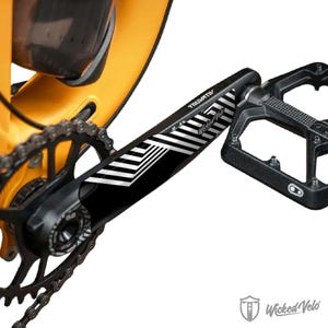 Bicycle Crank Set Protector MTB Gear Arm Guard for Bike Pedals Multi speed and Single speed Cycling Premium High Quality Stickers LINES