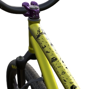 Frame Protection for Kids Bike by Wicked Velo Protective Bicycle Decals Full Frame Protector Premium Material Stickers with Theme Camping