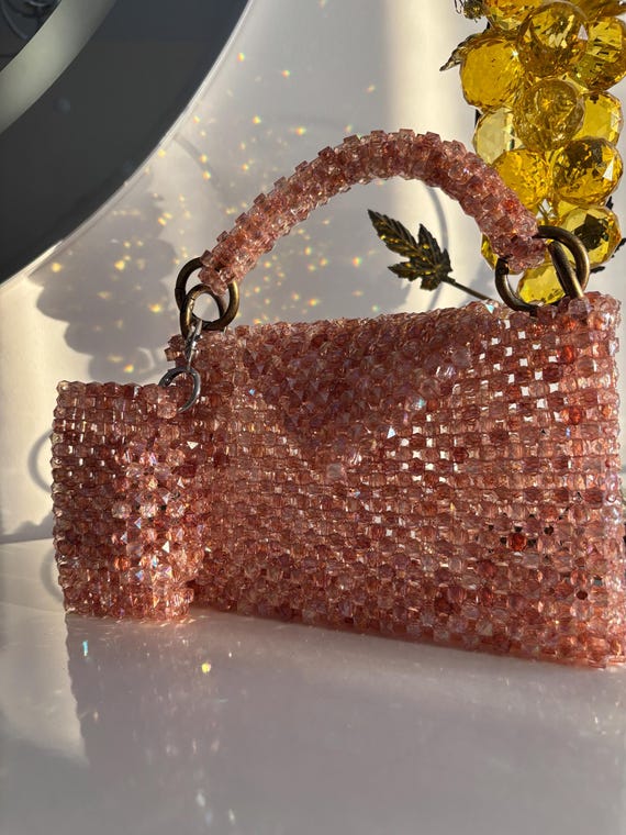 Sac De Soirée Perlé Femme - Poignée Supérieure, Dimensions 19x13x6 Cm, Style Diamant, Pour Mariage/fête - 3