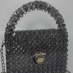 Crystal Cubic Pearl Beaded Bag Black Crystal Bag Bridal Purse Evening Clutch Handmade Shoulder Bag For Women Luxury Jewelry Faux Pearl