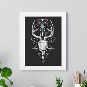 Jackalope Fantasy Wall Art, Jackalope Framed Vertical Poster, Fantasy Framed Poster, Cryptid Creature Art, Supernatural Art, Fantasy Art