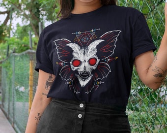 Mothman Skull T-Shirt, Tribal Folklore Monster Tee